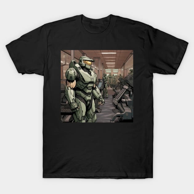 Master Chief At The Gym T-Shirt by CloneTalk